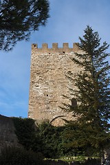 Image showing Tower of Castello di Lombardia medieval castle in Enna, Sicily, Italy