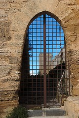 Image showing Barred gate of medieval castle