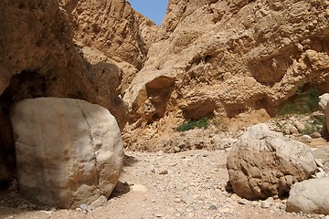 Image showing Boulders in desert canyon