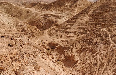 Image showing Textured orange dunes in the desert 