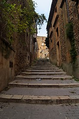 Image showing Narrow street with staircase in Piazza Armerina town, Sicily, Italy