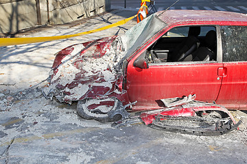 Image showing Smashed car