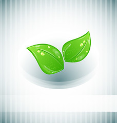 Image showing Abstract background with eco green leaves