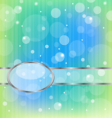Image showing olorful bokeh abstract light background with metallic frame