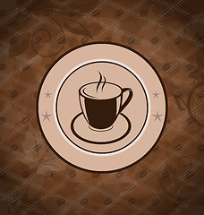 Image showing Retro background with coffee mug, coffee bean texture