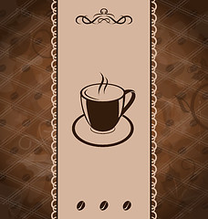 Image showing Vintage background for coffee menu, coffee bean texture