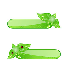 Image showing Eco friendly icons with green leaves