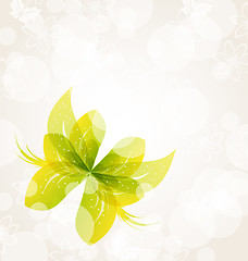 Image showing Abstract green butterfly for design celebration card