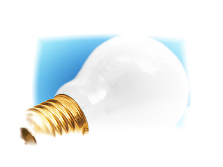 Image showing White BULB - blue background