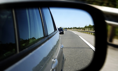 Image showing Car mirror reflection