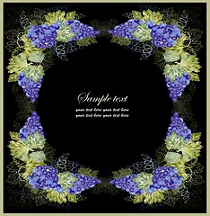 Image showing Illustration grapevine. Vintage background with grape branch . Rich wine background.