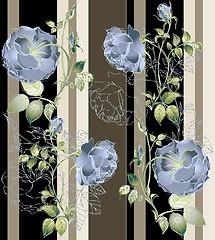 Image showing Seamless background.Illustration rose.