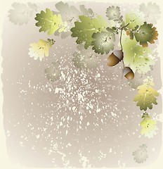 Image showing Autumn  background. Illustration  acorns.