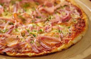 Image showing pizza with ham