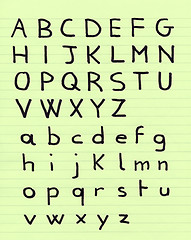 Image showing Handwritten alphabet letters