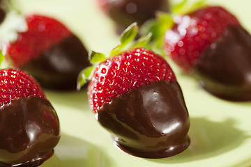 Image showing chocolate dipped strawberries