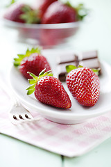 Image showing strawberry and chocolate