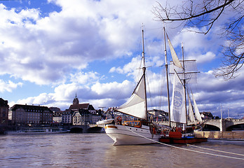 Image showing Sailboat on the Rhine