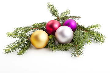 Image showing traditional christmas decoration isolated on white background