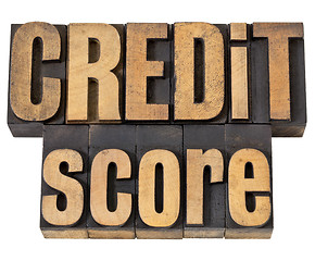 Image showing credit score in wood type