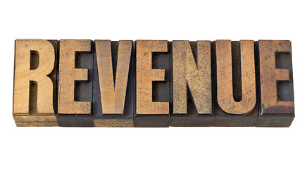 Image showing revenue word in vintage wood type