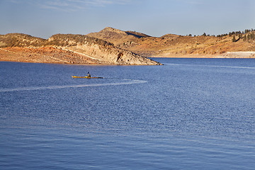 Image showing sea kayak on a Colorado mountain lake