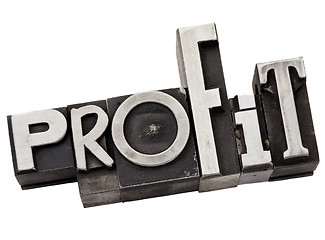 Image showing profit word in metal type