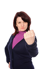 Image showing woman in the dark blue cardigan