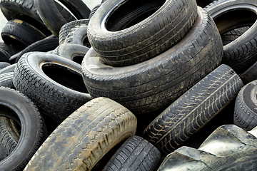 Image showing Pile of old tires