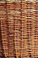 Image showing Detail of wicker basket with willow twigs