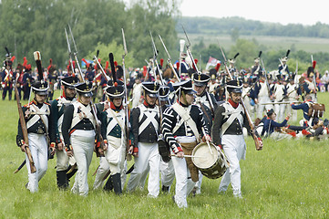 Image showing Borodino battle. Soldiers marching out