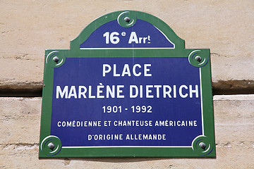 Image showing Paris - Marlene Dietrich square