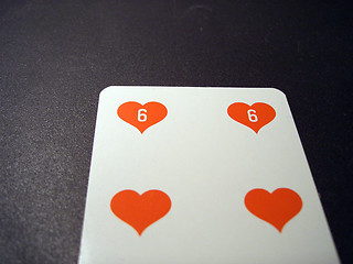 Image showing Six hearts card