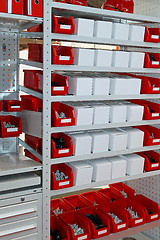 Image showing Shelves with parts