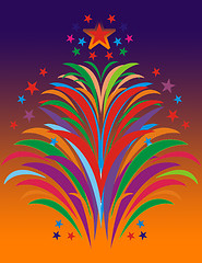 Image showing Fireworks, Festival Stars