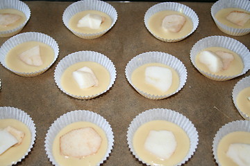 Image showing Muffins waiting for the oven