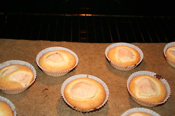 Image showing Muffins in oven