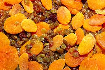 Image showing raisins and dried apricots