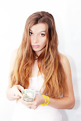 Image showing girl and money