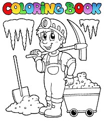 Image showing Coloring book with miner