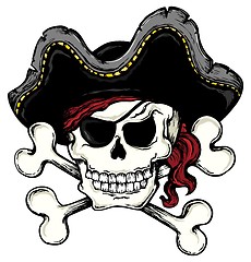 Image showing Vintage pirate skull theme 1