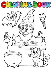 Image showing Coloring book alchemist theme 1