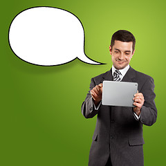 Image showing Business Man With Speech Bubble