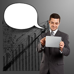 Image showing Business Man With Speech Bubble