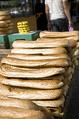 Image showing bageleh bread Jerusalem street market