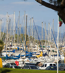 Image showing sailboats yachts in harbor Antibes Cote d'Azure France