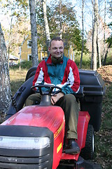 Image showing Lawn-mower with driver