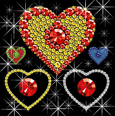 Image showing Vector Diamond Hearts