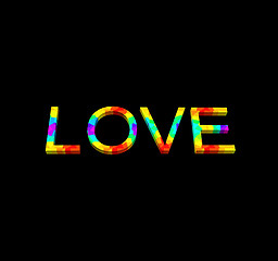 Image showing Word Love on black background