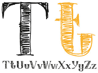 Image showing Vector Sketch Letters